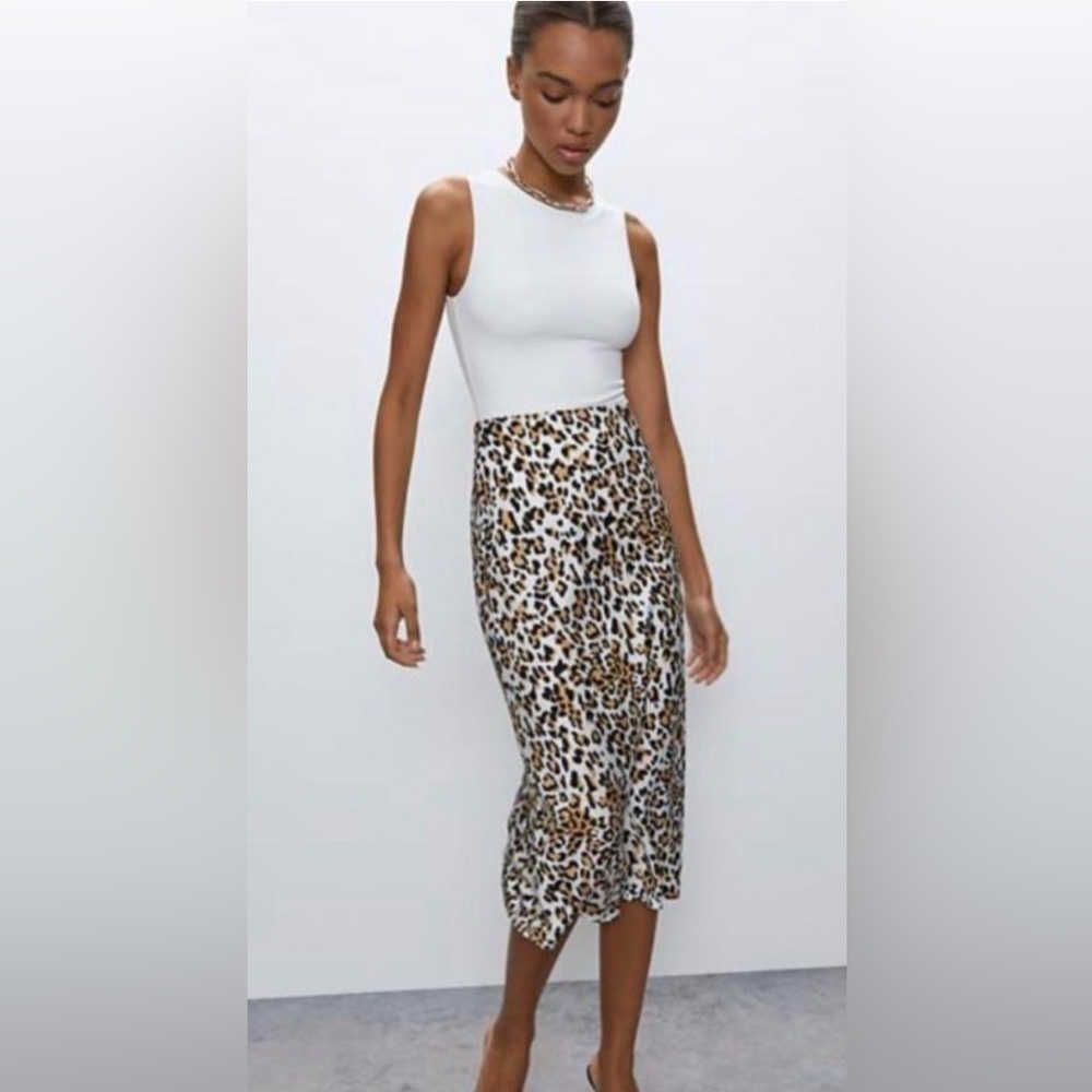 Aritzia Babaton Leopard Midi Slip Skirt